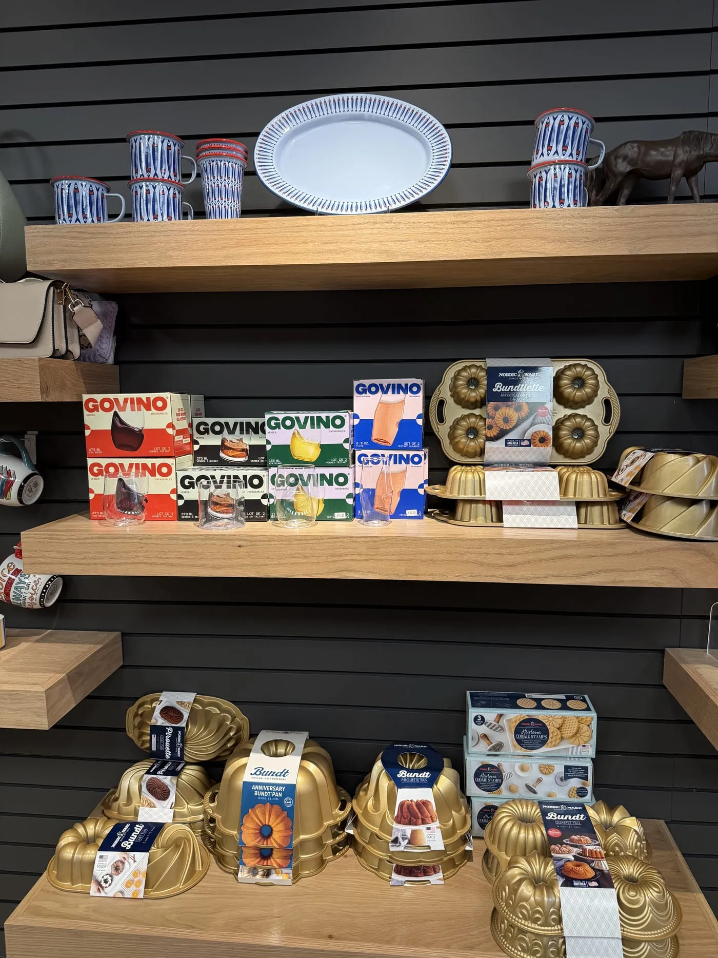 Govino glassware and Bundt bakeware for entertaining at Gugu Gifts in Terrell, TX